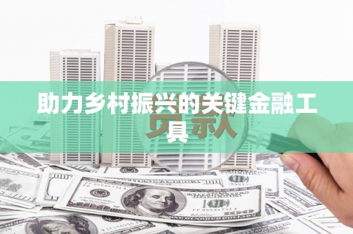 天河助力乡村振兴的关键金融工具
