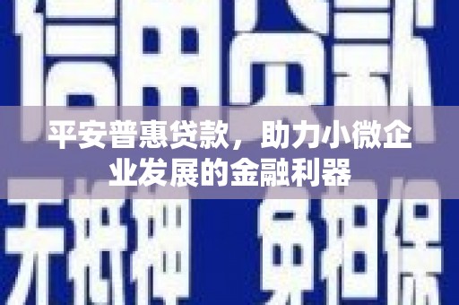 天河平安普惠贷款，助力小微企业发展的金融利器