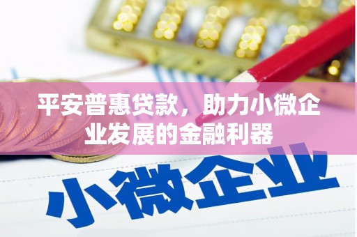 天河平安普惠贷款，助力小微企业发展的金融利器