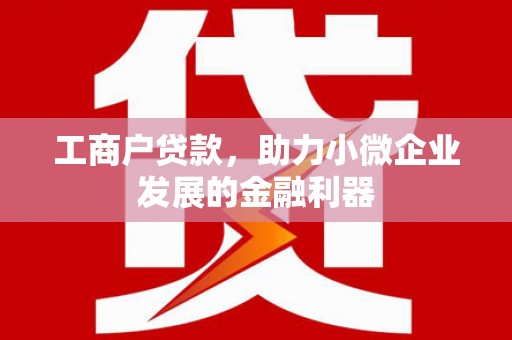 天河工商户贷款，助力小微企业发展的金融利器