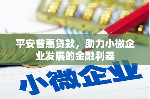 天河平安普惠贷款，助力小微企业发展的金融利器