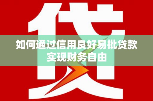 天河如何通过信用良好易批贷款实现财务自由