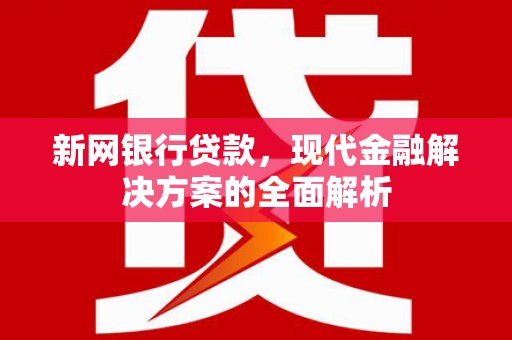 天河新网银行贷款，现代金融解决方案的全面解析