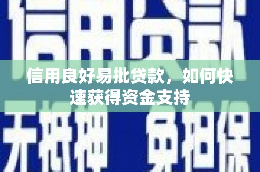 天河信用良好易批贷款，如何快速获得资金支持