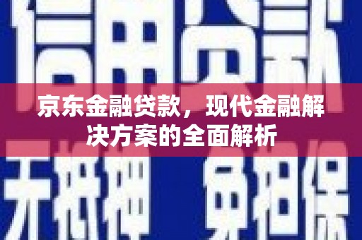 天河京东金融贷款，现代金融解决方案的全面解析