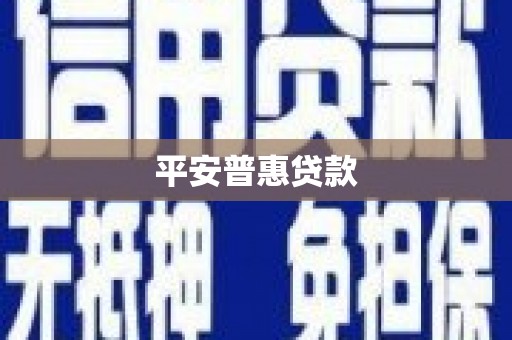 天河平安普惠贷款